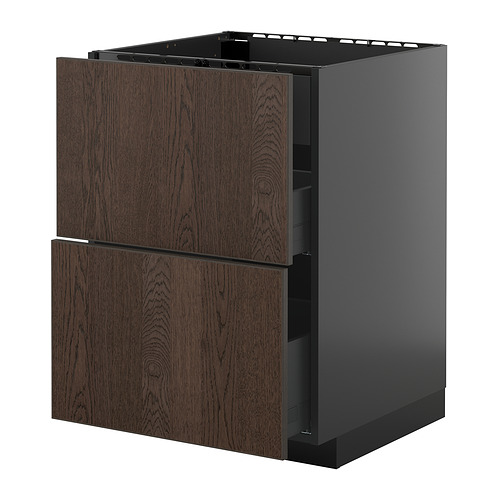 METOD/KNIVSHULT, base cab f hob/int extractor w drw