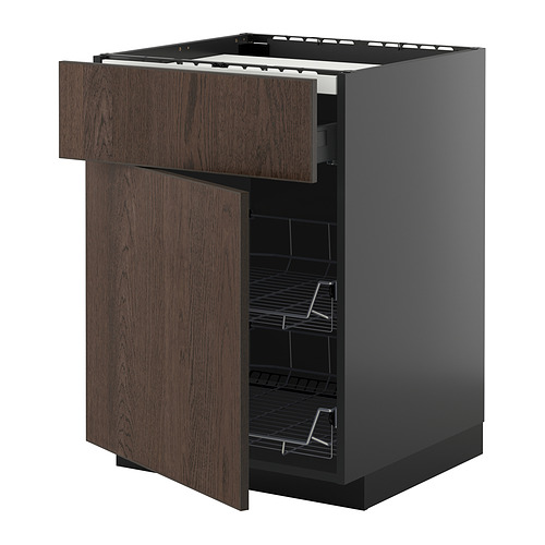 METOD/KNIVSHULT, põr.kapp pliid., saht./2 traatkorvi