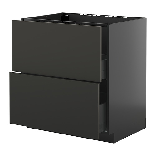 METOD/KNIVSHULT, base cab f sink+2 fronts/2 drawers