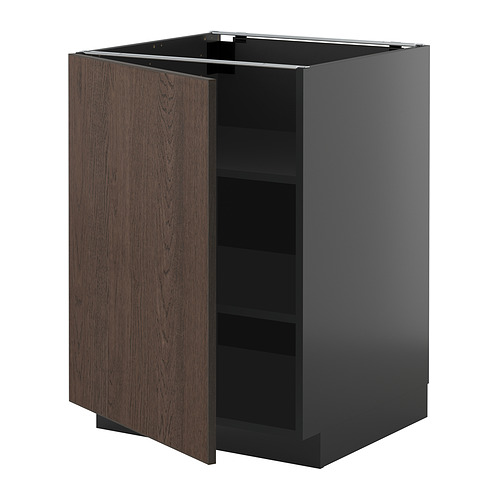 METOD, base cabinet with shelves