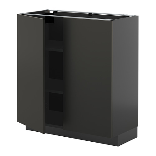 METOD, base cabinet with shelves/2 doors