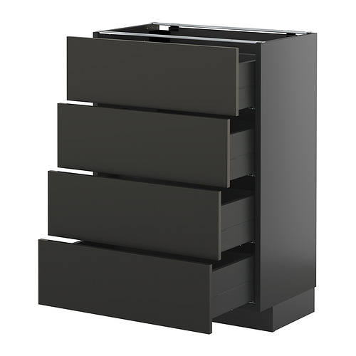 METOD/KNIVSHULT, base cab 4 frnts/4 drawers