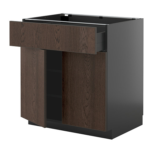 METOD/KNIVSHULT, base cabinet with drawer/2 doors