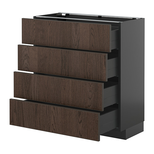 METOD/KNIVSHULT, base cab 4 frnts/4 drawers