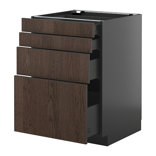 METOD/KNIVSHULT, base cab 4 frnts/4 drawers