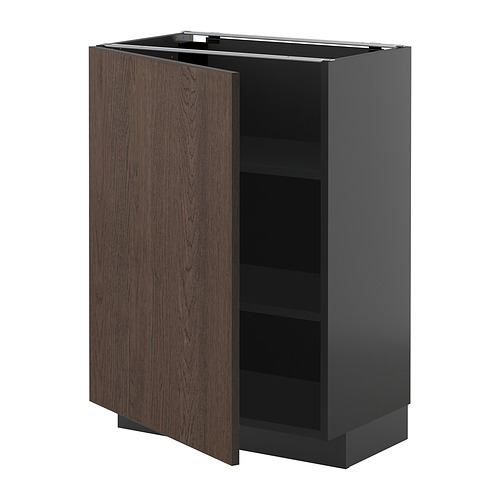 METOD, base cabinet with shelves