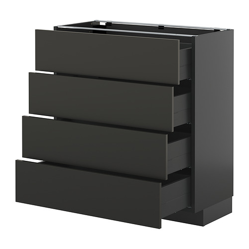 METOD/KNIVSHULT põrandakapp, 4 esipaneeli/4 sahtl.