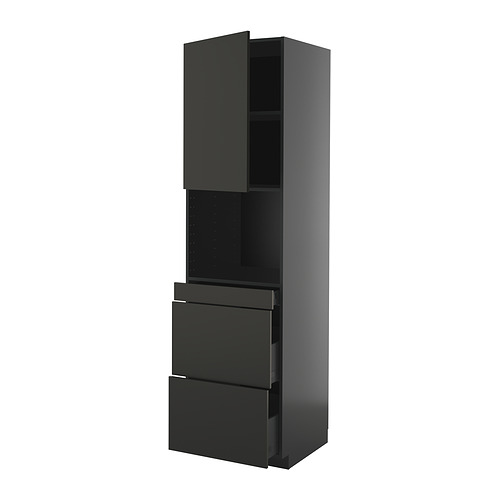 METOD/KNIVSHULT, hi cab f micro combi w door/3 drwrs