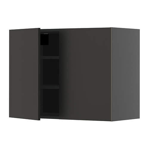 METOD, wall cabinet with shelves/2 doors
