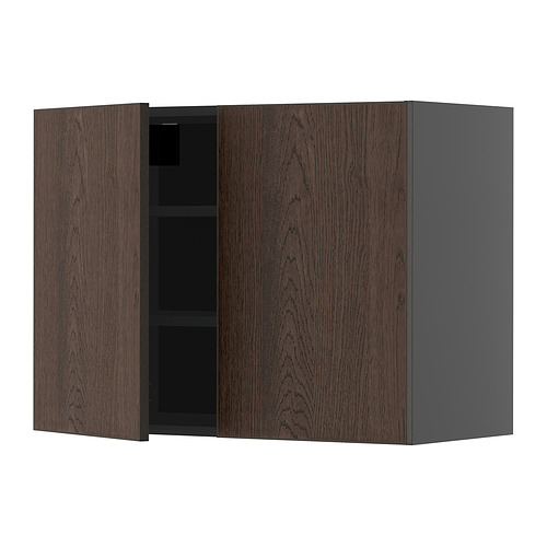 METOD wall cabinet with shelves/2 doors