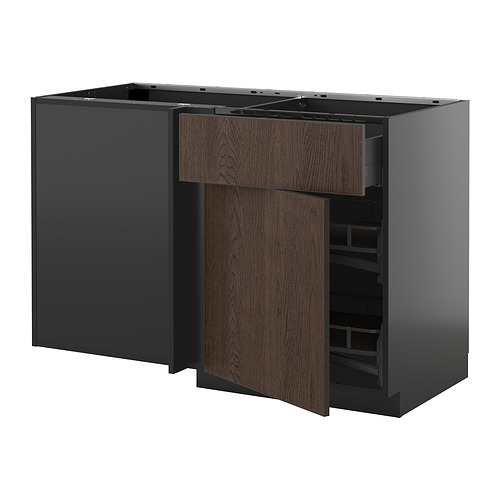 METOD/KNIVSHULT corner base cab w drawer and p-out