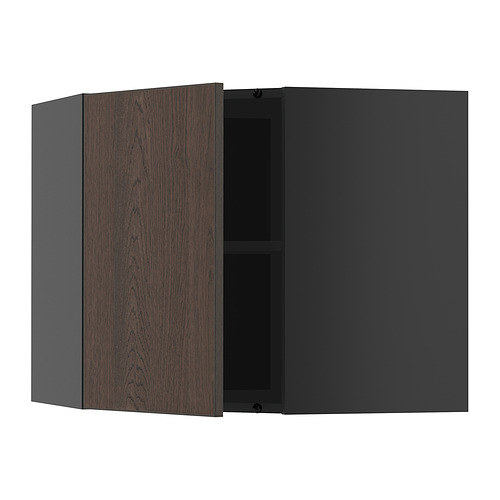 METOD, corner wall cabinet with shelves