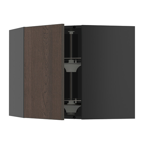 METOD, corner wall cabinet with carousel