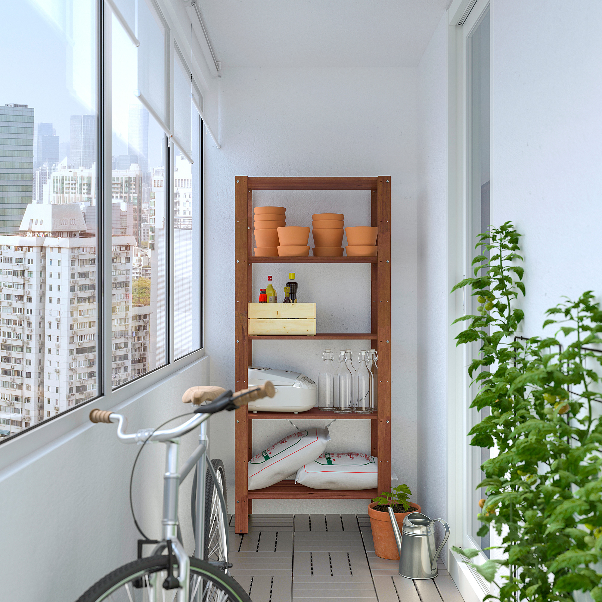 TORDH shelving unit, outdoor brown stained 70x35x161 cm IKEA Latvija