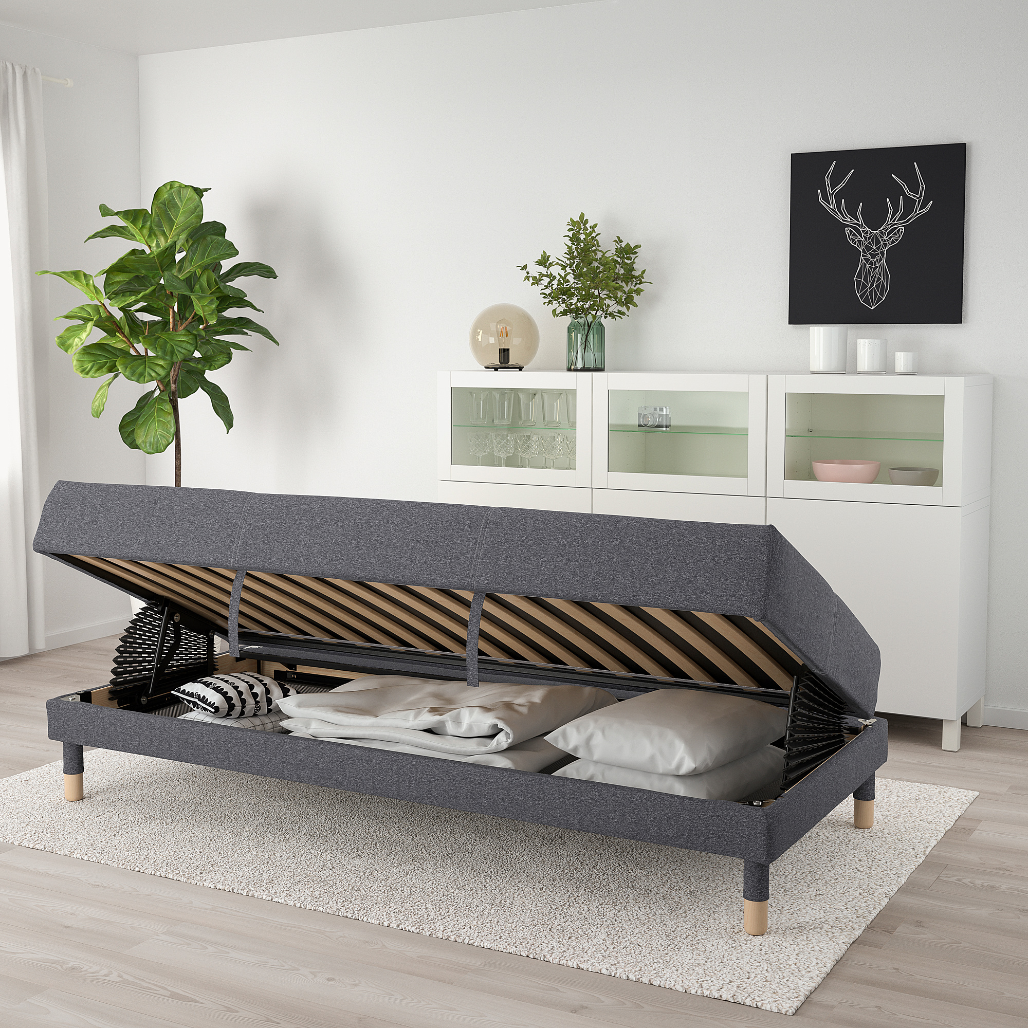 FLOTTEBO cover sofabed Gunnared medium grey 90 cm IKEA Latvija