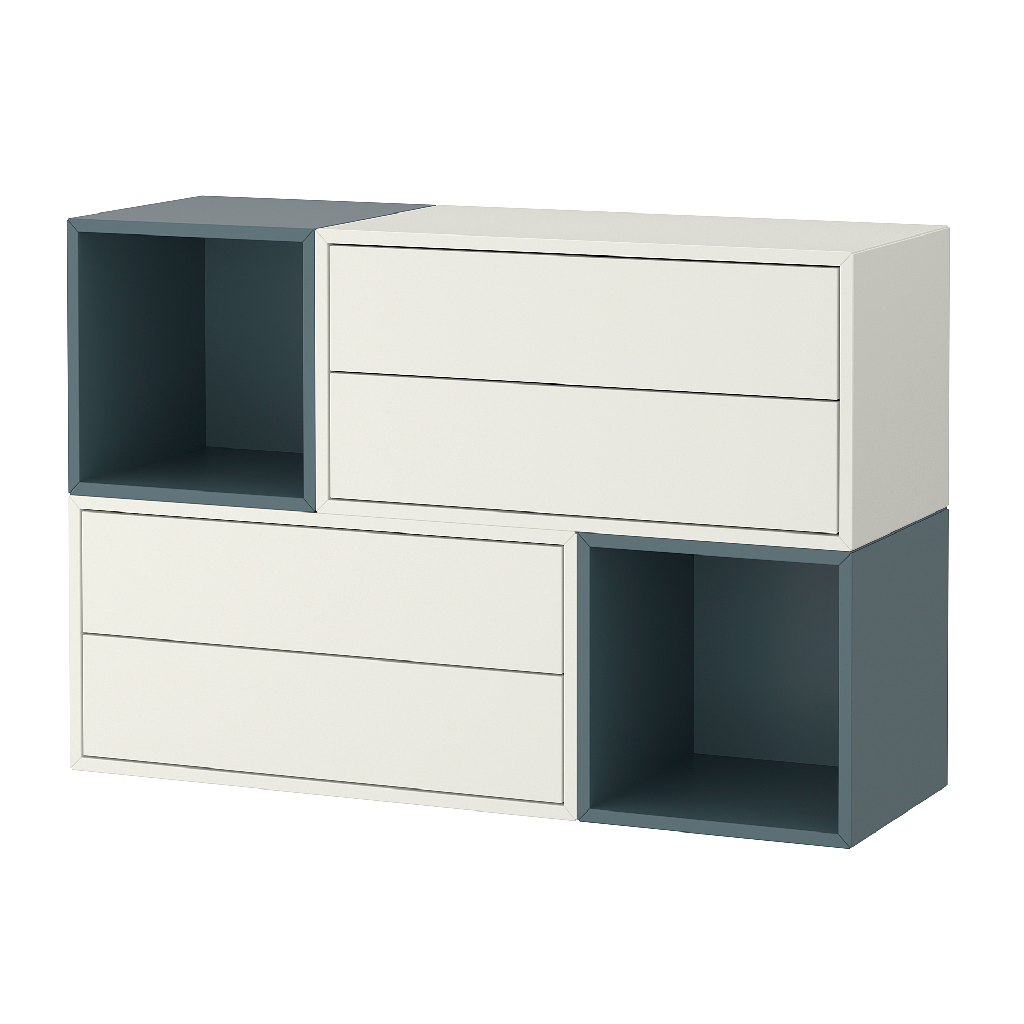 EKET комбинация настенных шкафов белый/серобирюзовый 105x35x70 см
