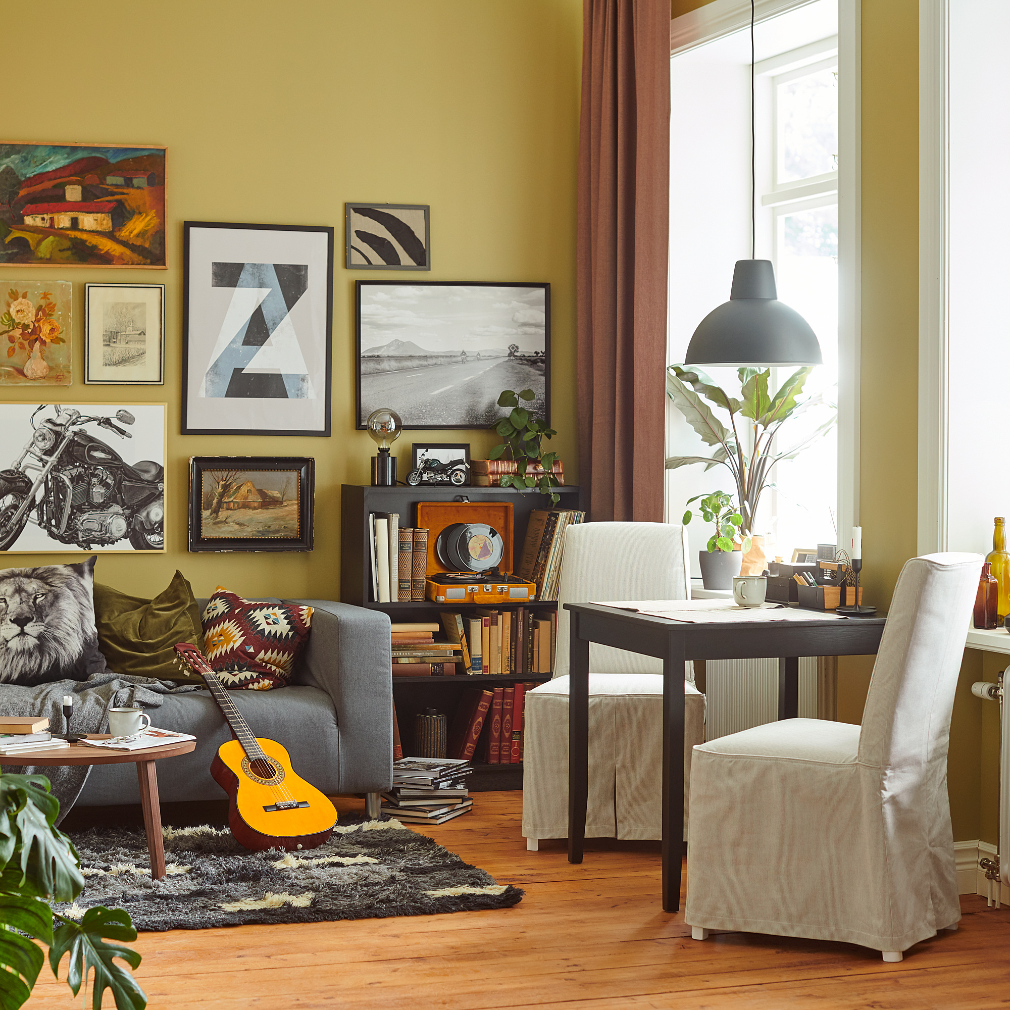 BERGMUND chair with long cover white/Kolboda beige/dark grey IKEA Lietuva