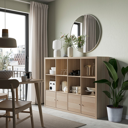 KALLAX, shelving unit with 4 inserts