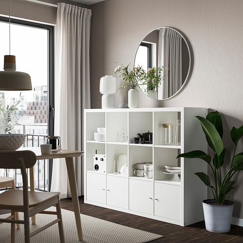 KALLAX, shelving unit with 4 inserts