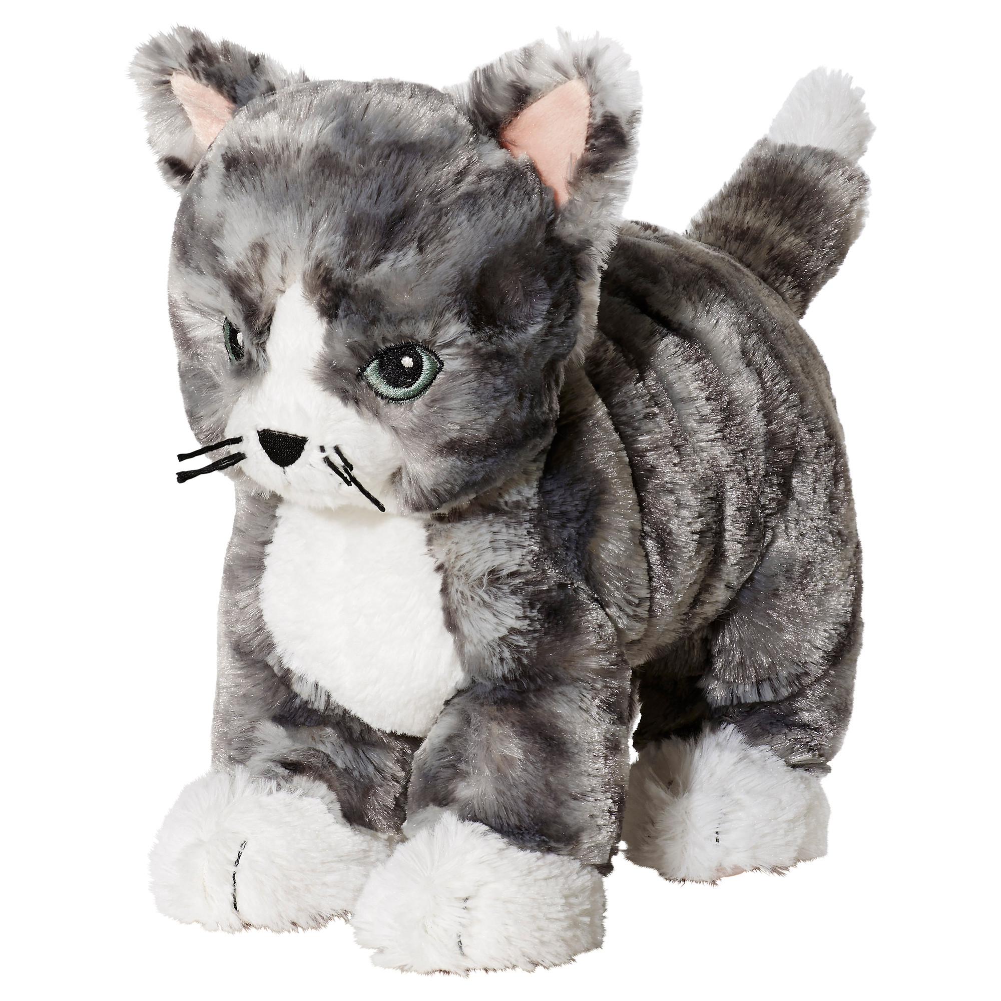 LILLEPLUTT soft toy cat grey/white IKEA Latvija