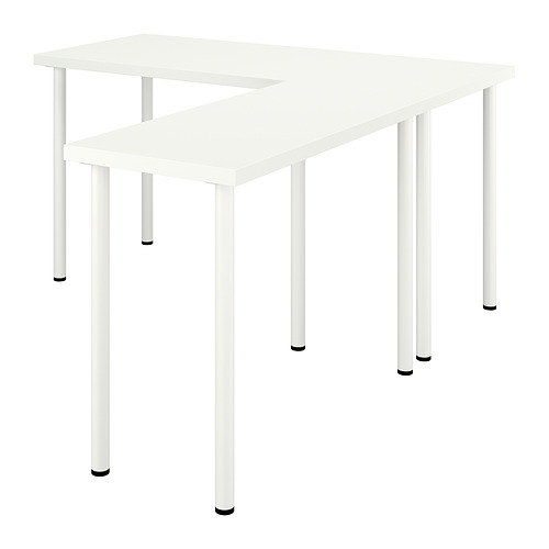 LAGKAPTEN/LINNMON, L-shaped desk