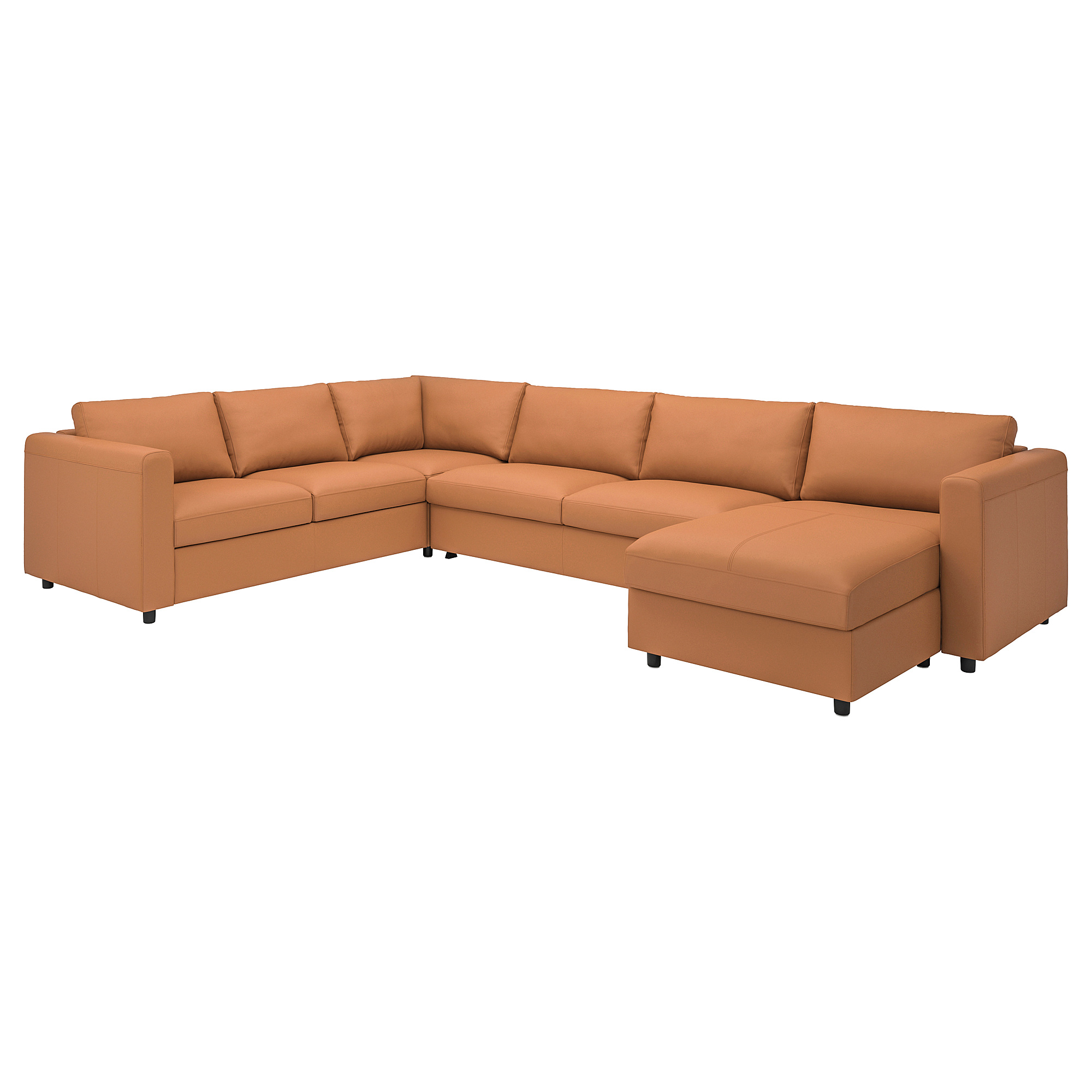 VIMLE crnr sofabed, 5seat w chaise lng Grann/Bomstad goldenbrown 98