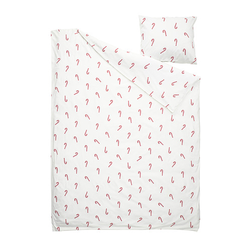LÖVSÅNGARE, duvet cover and pillowcase