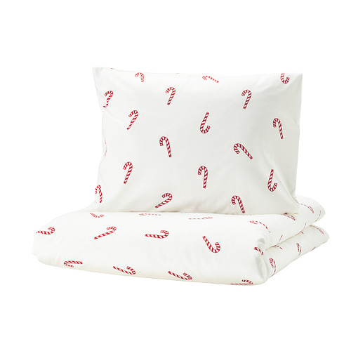 LÖVSÅNGARE, duvet cover and pillowcase