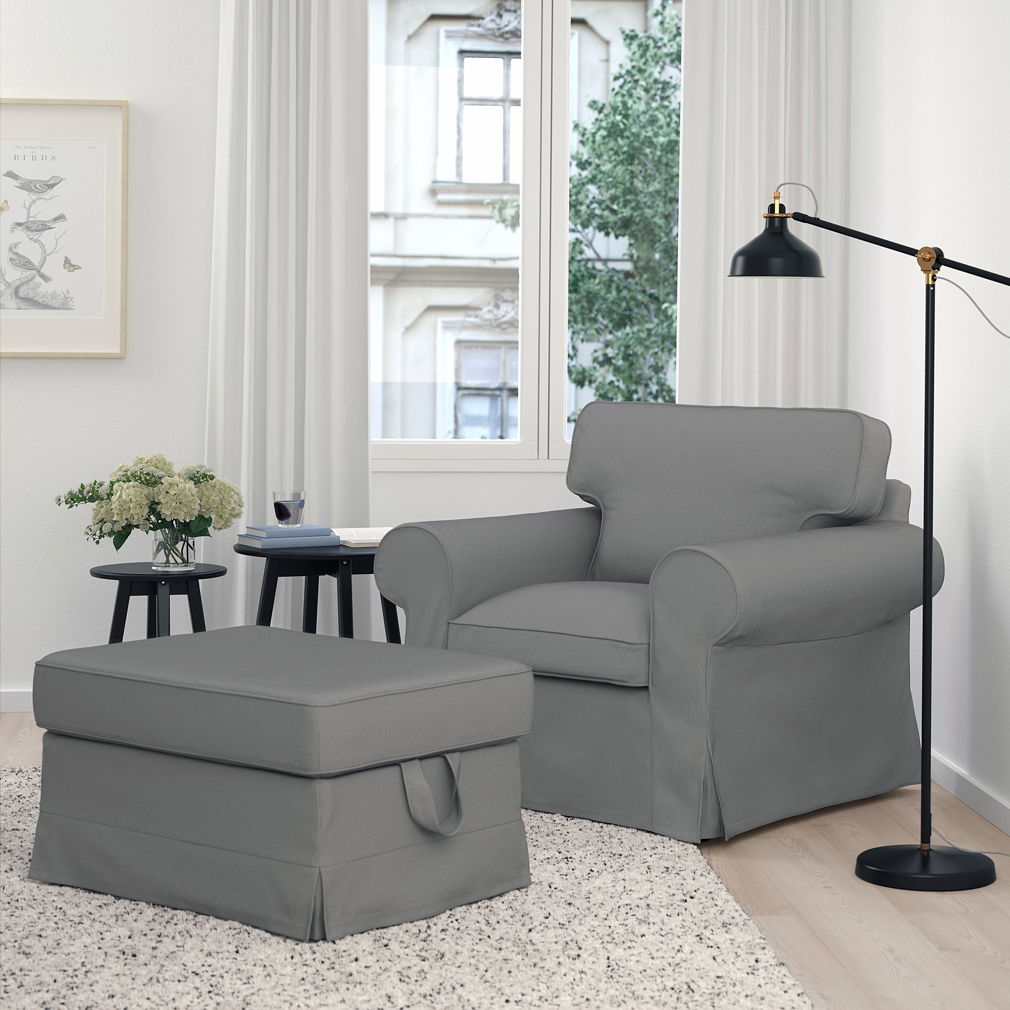 EKTORP armchair Remmarn light grey IKEA Latvija