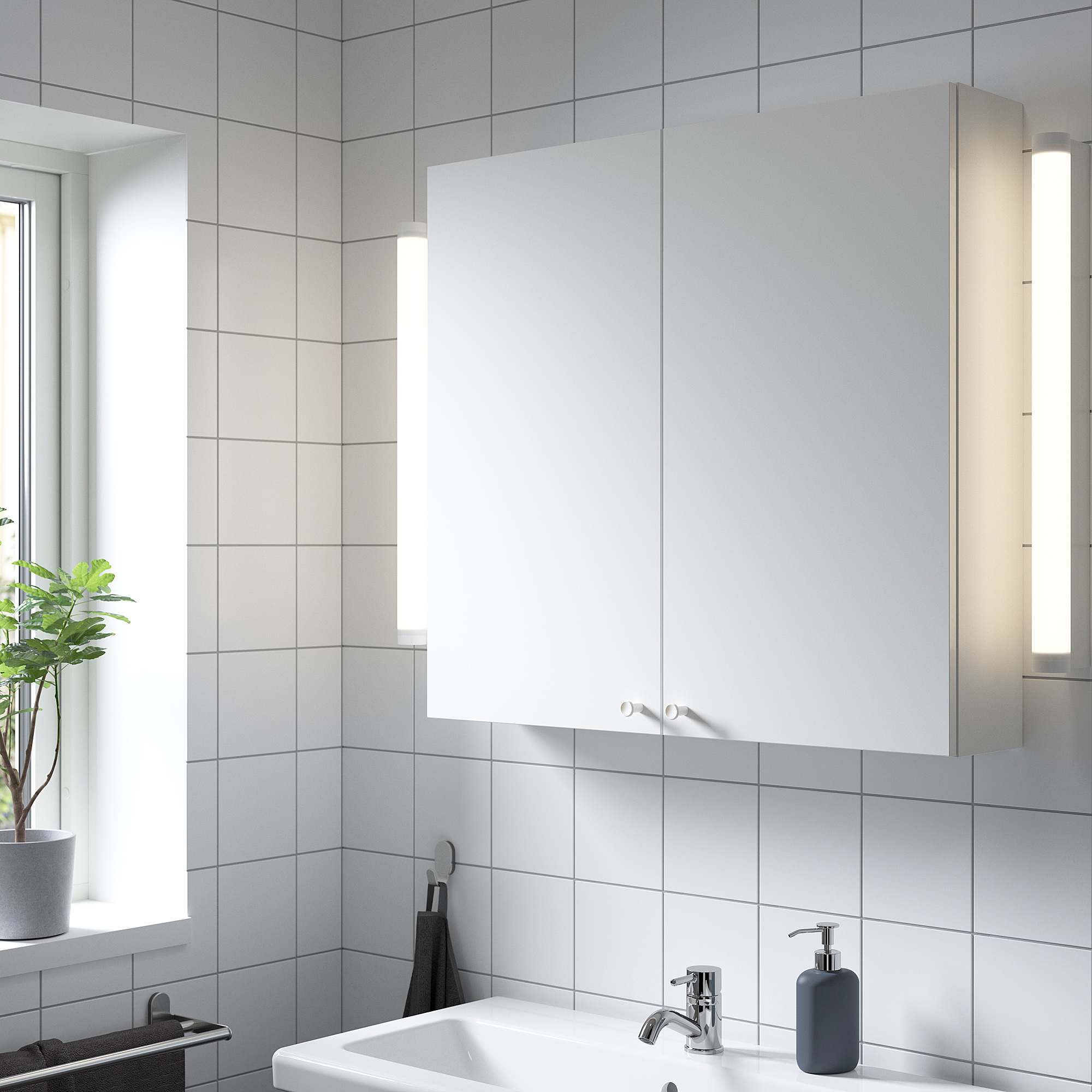 ENHET wall cb w 2 shlvs/doors