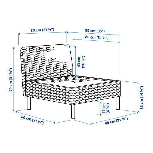 VITTSKÄR, modulinis krėslas