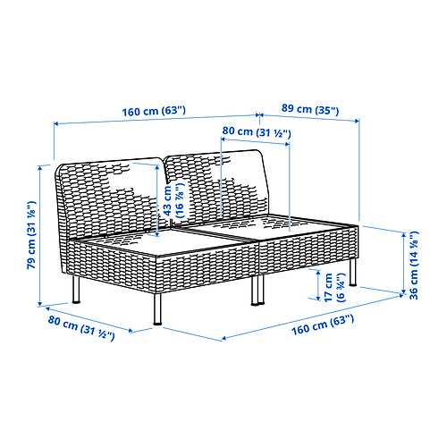 VITTSKÄR, 2-seat modular sofa