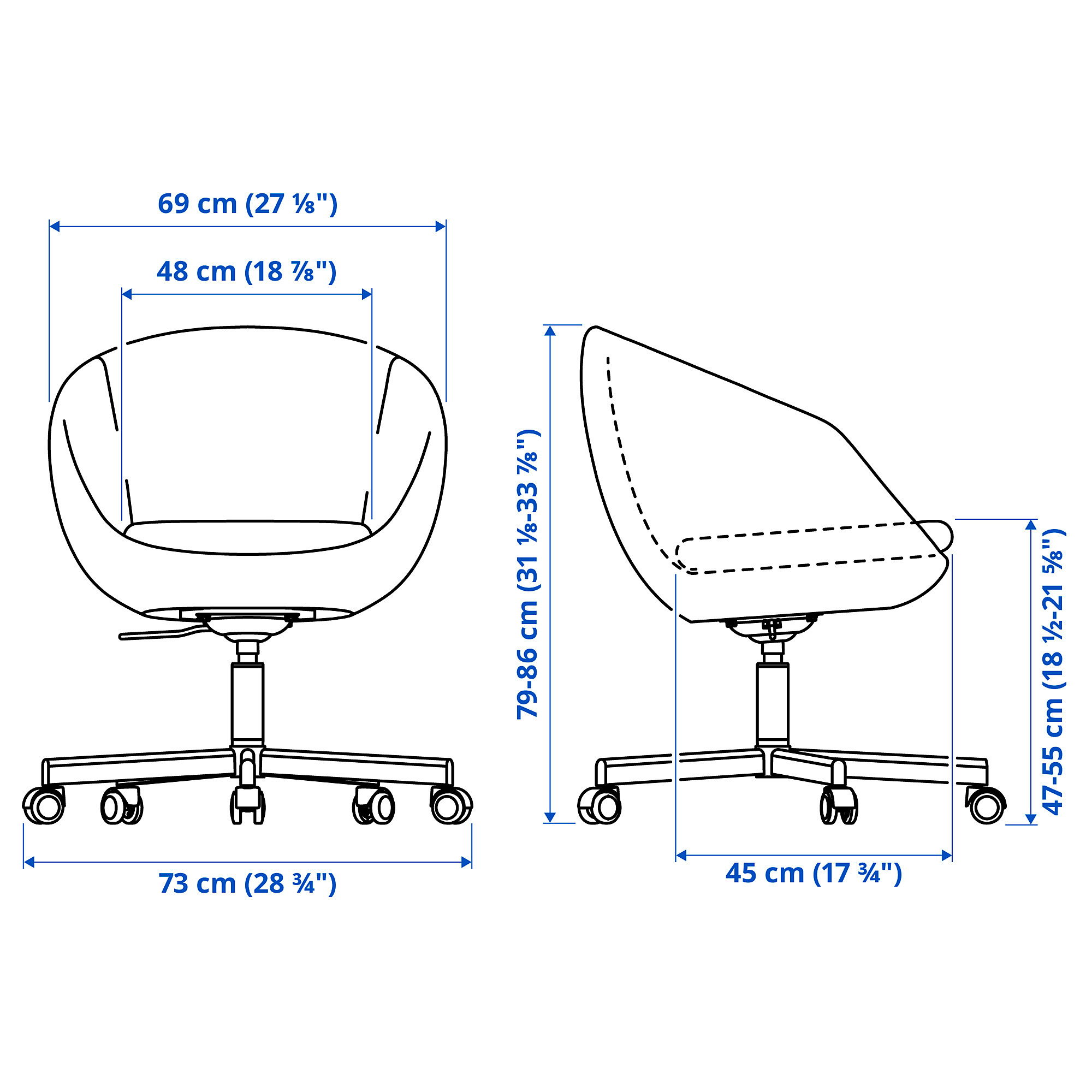 名称：SKRUVSTA スクルーヴスタ SKRUVSTA swivel chair Ysane white | IKEA Eesti