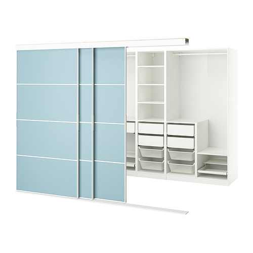 PAX/SKYTTA walk-in wardrobe with sliding doors