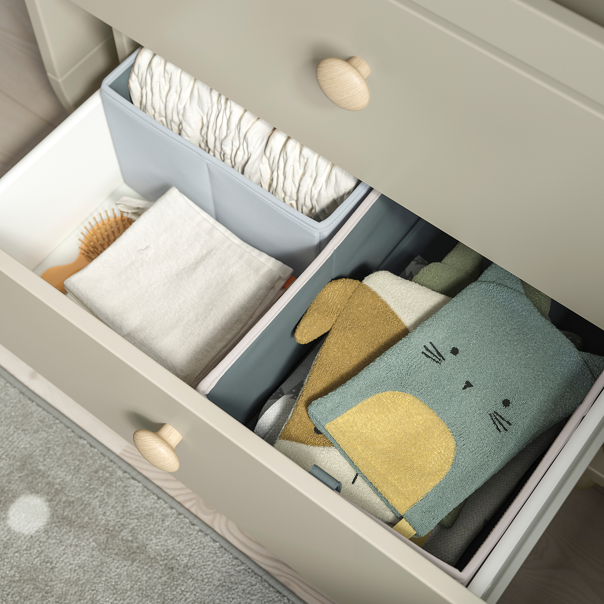 MYLLRA changing table with drawers beige | IKEA Eesti