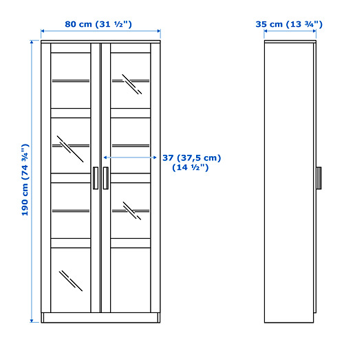 BRIMNES TV storage combination/glass doors