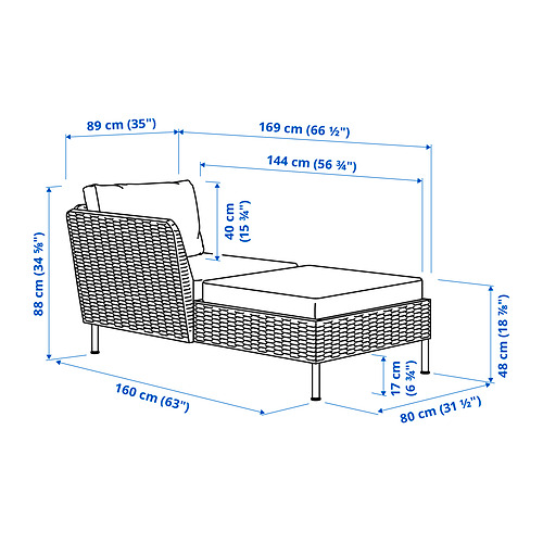 VITTSKÄR modulinis šezlongas