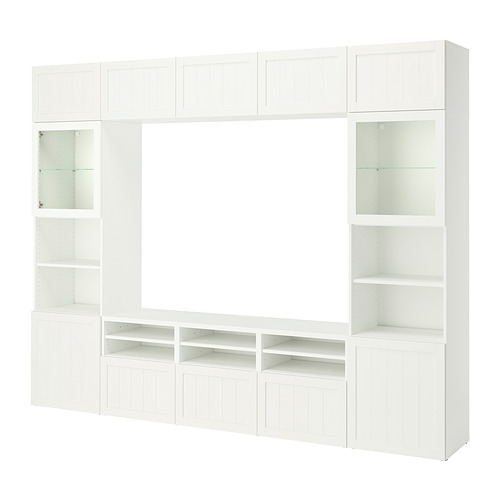 BESTÅ, комбинация для ТВ/стеклянные дверцы