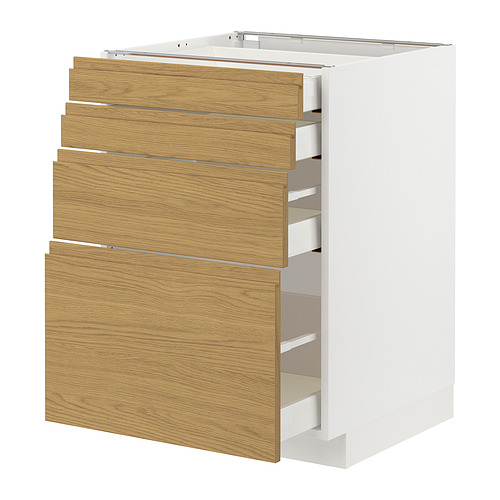 METOD/MAXIMERA põrandakapp, 4 esipaneeli/4 sahtl.