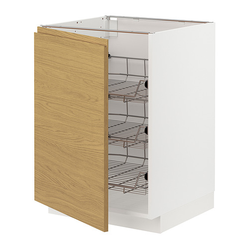 METOD põrandakapp traatkorvidega