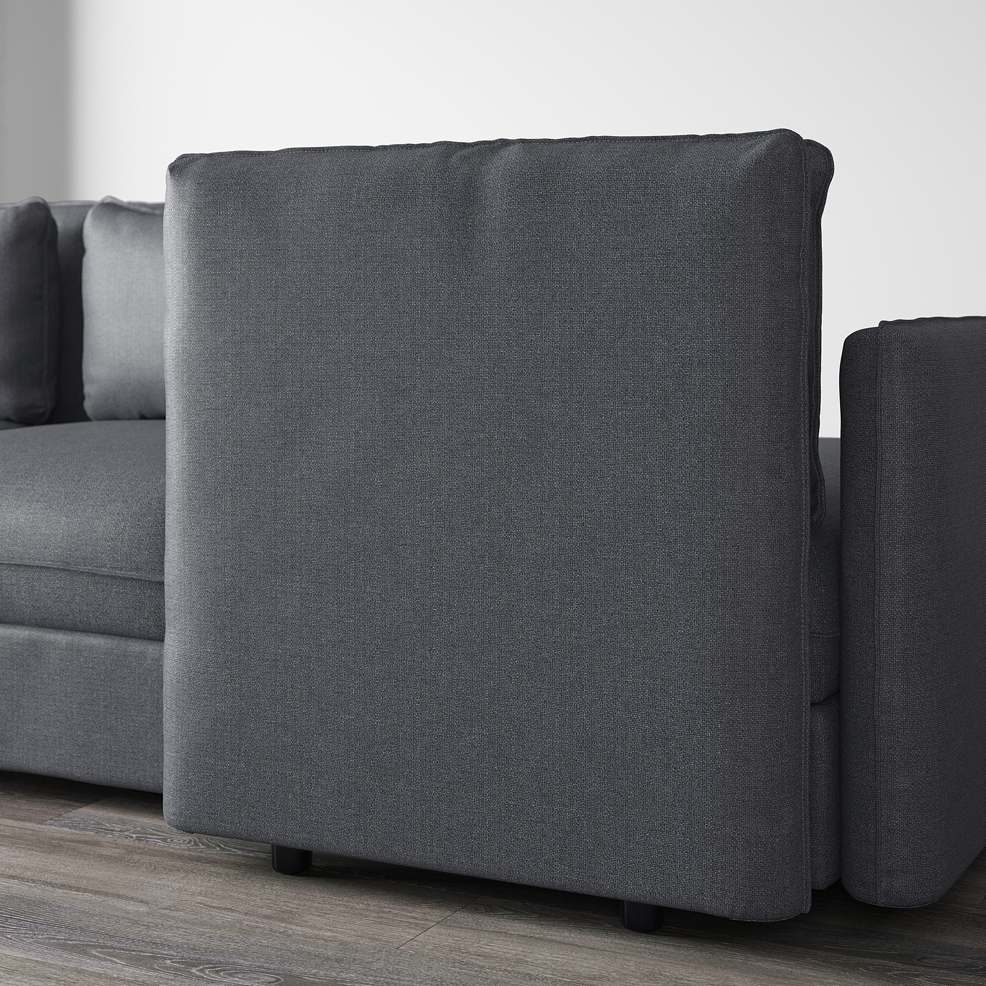 VALLENTUNA 3seat modular sofa with sofabed with storage Hillared/dark