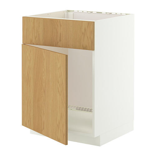 METOD, base cabinet f sink w door/front