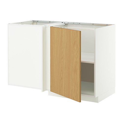 METOD, corner base cabinet with shelf
