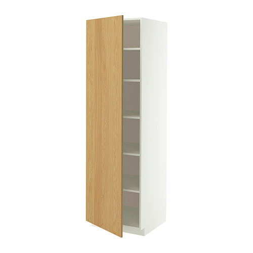 METOD, high cabinet with shelves