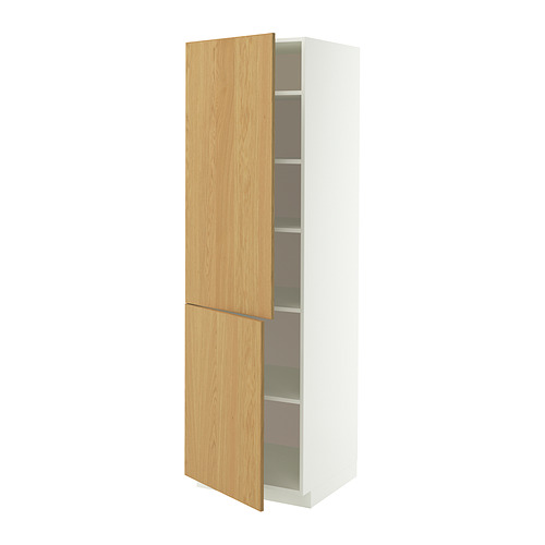 METOD, high cabinet with shelves/2 doors