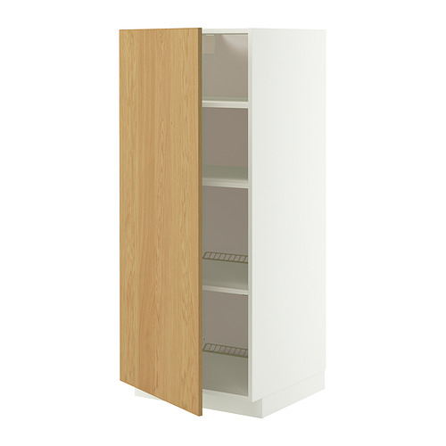 METOD, high cabinet with shelves