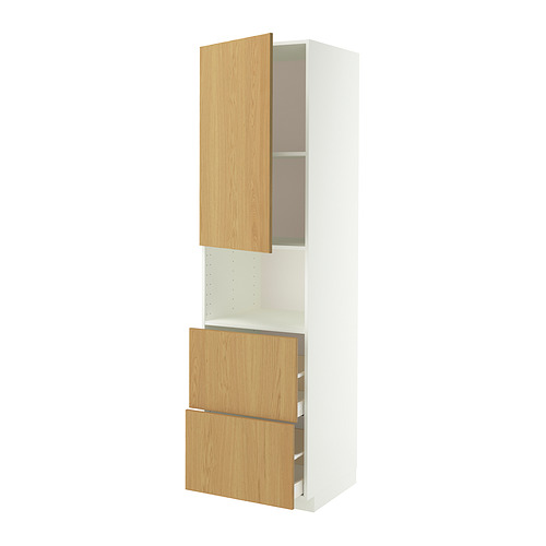 METOD/MAXIMERA, hi cab f micro w door/2 drawers