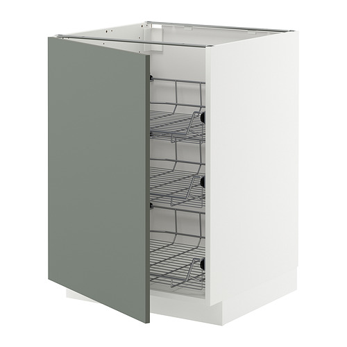 METOD põrandakapp traatkorvidega