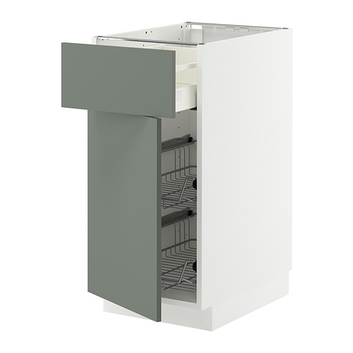 METOD/MAXIMERA põrandakapp, traatkorv/sahtel/uks