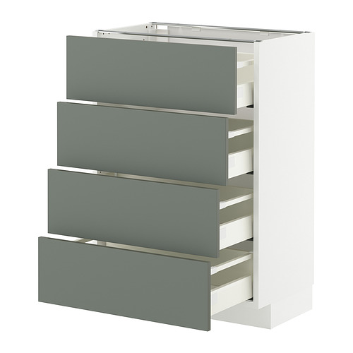 METOD/MAXIMERA põrandakapp, 4 esipaneeli/4 sahtl.